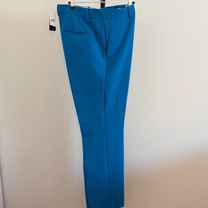 Ann Taylor Straight-Leg Dress Pants in Bright Blue